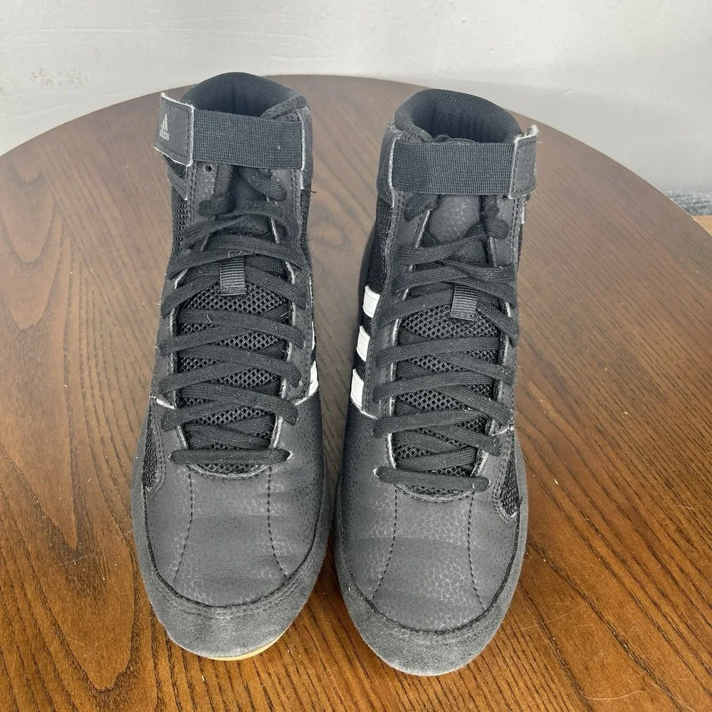 Adidas HVC 2 Shoes Men's 6 Black Wrestling Boxing Athletic Gum‎ Sole Sneakers